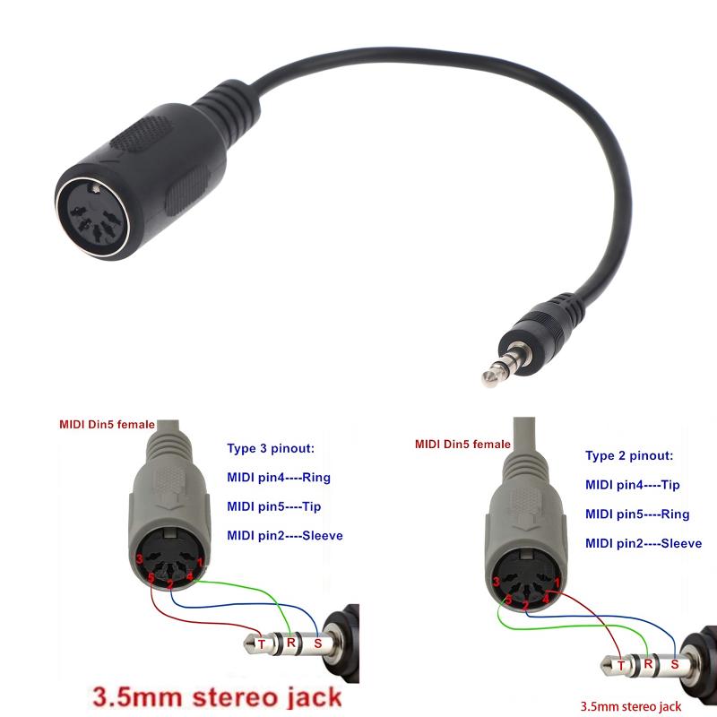 Hot Sale MIDI Din 5 To 3.5mm T - đánh giá và giá Trs Cable